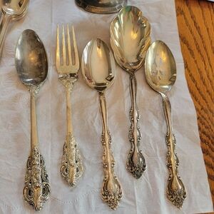 Silverplate Godinger Baroque Fork & Spoon & I.S. Buffet Serving Utensils